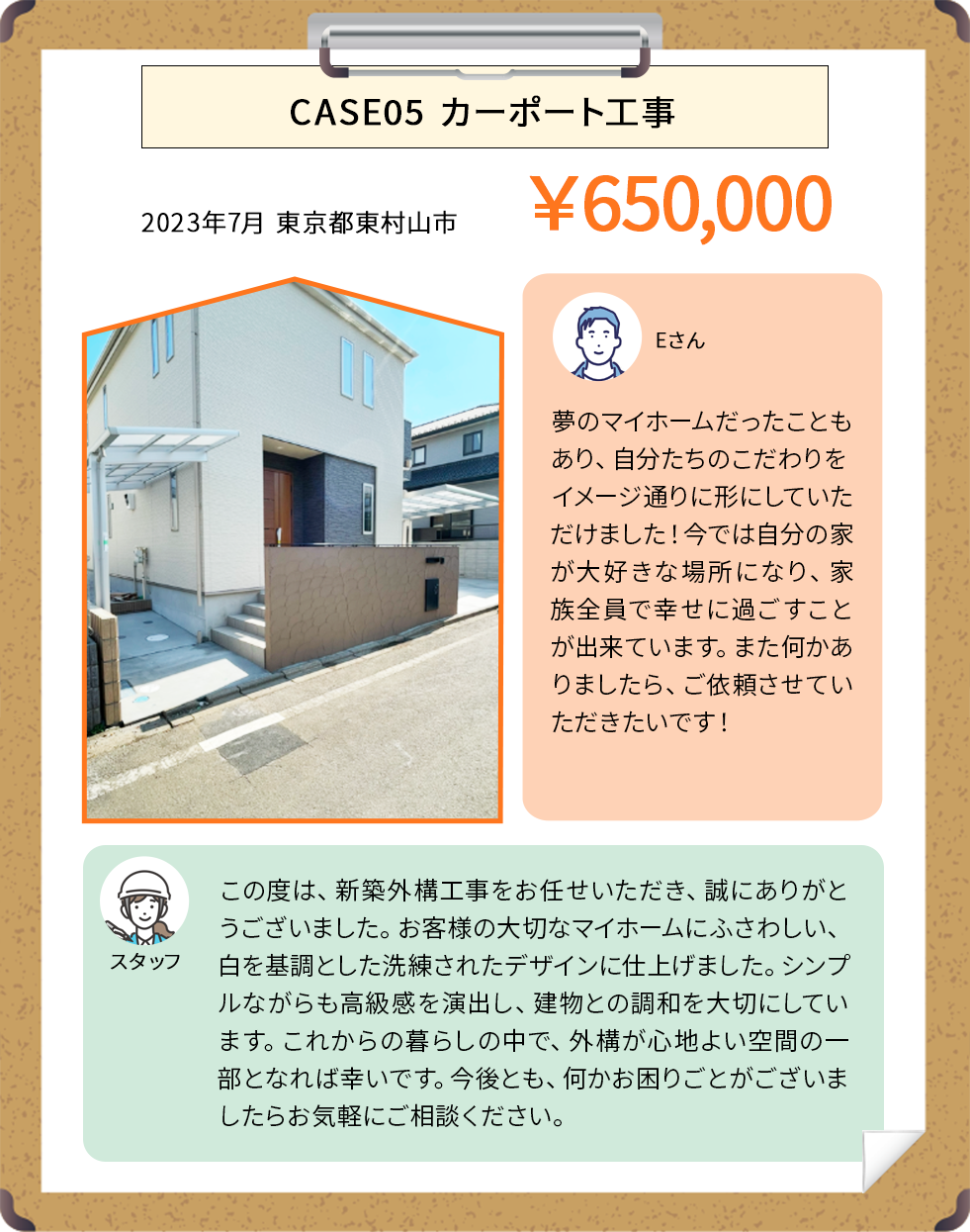 CASE05 カーポート工事 ￥650,000