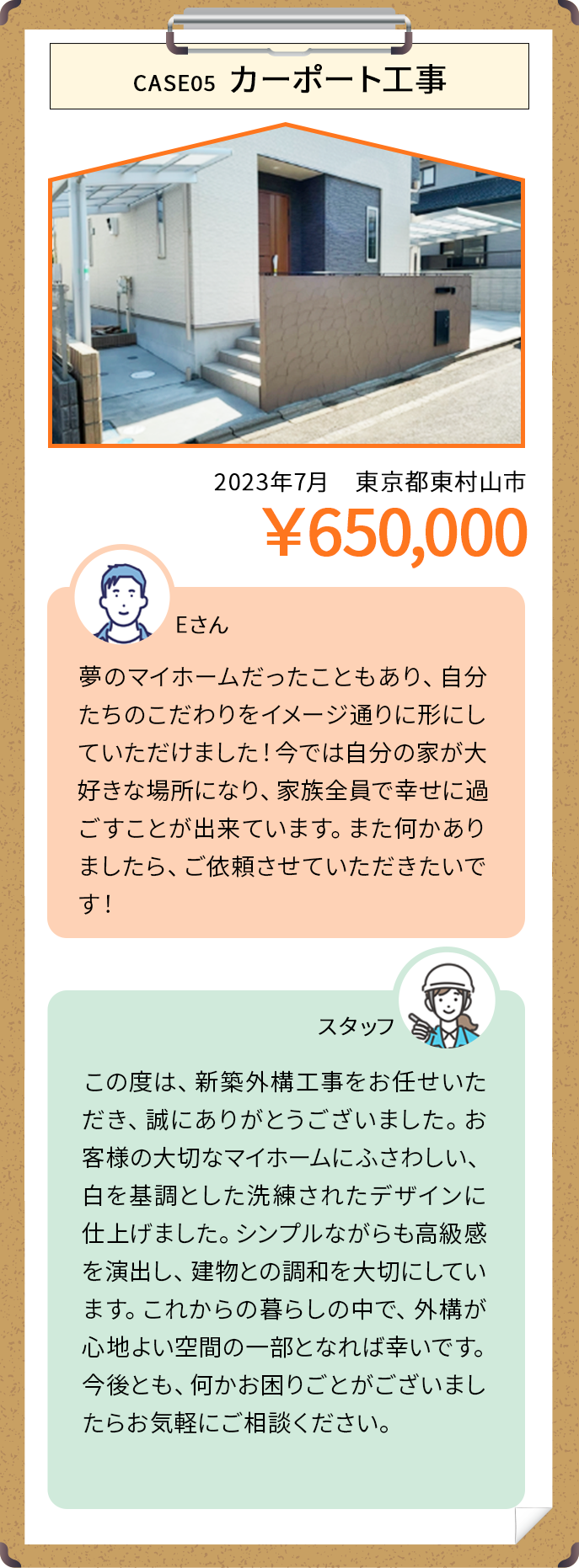 CASE05 カーポート工事 ￥650,000