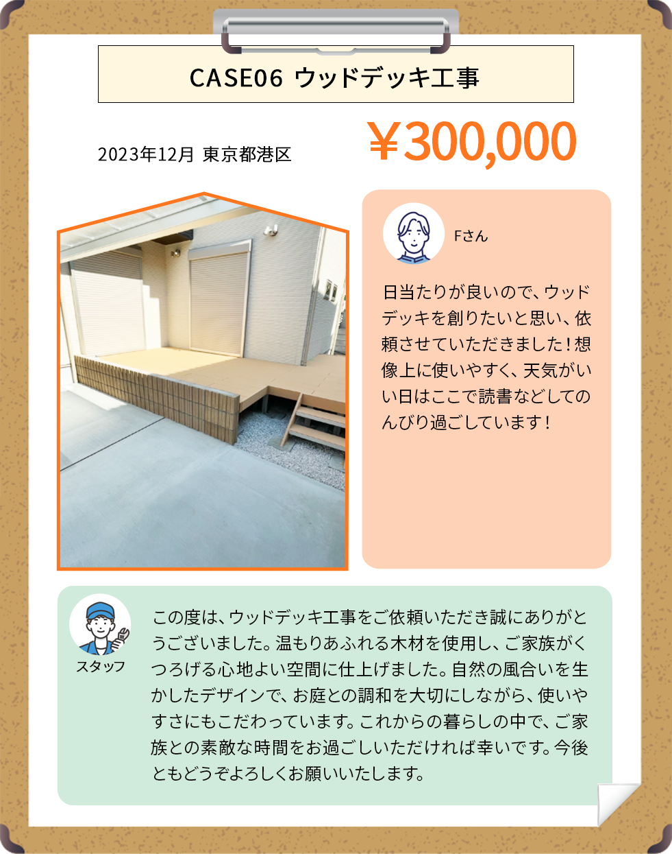 CASE06 ウッドデッキ工事 ￥300,000