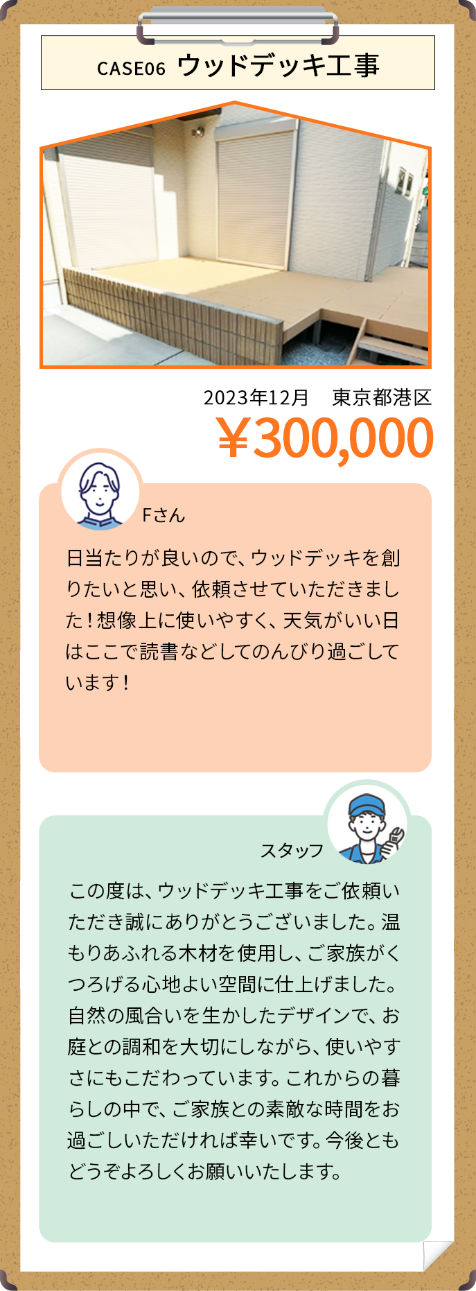 CASE06 ウッドデッキ工事 ￥300,000