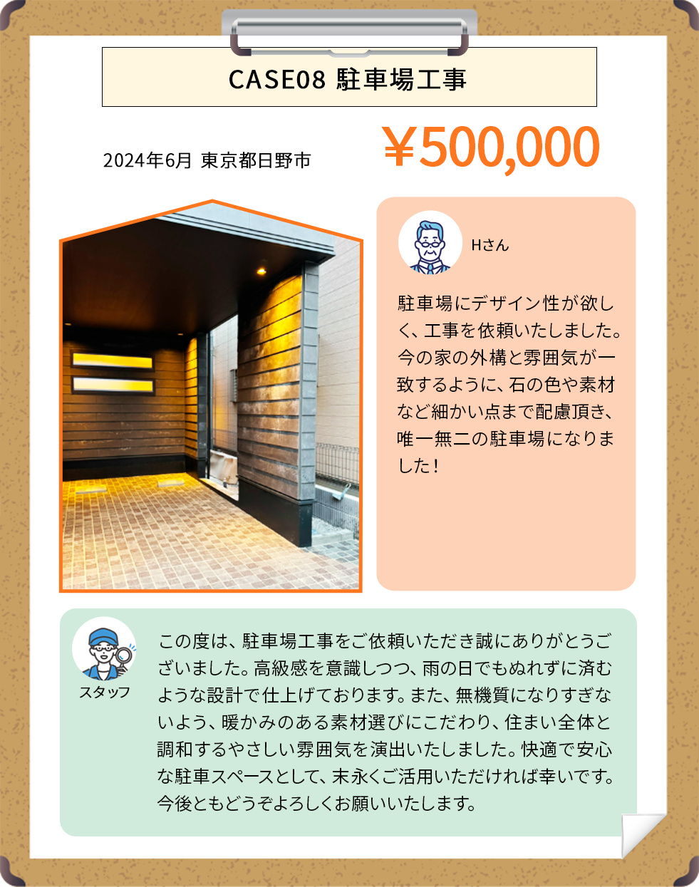CASE08 駐車場工事 ￥500,000